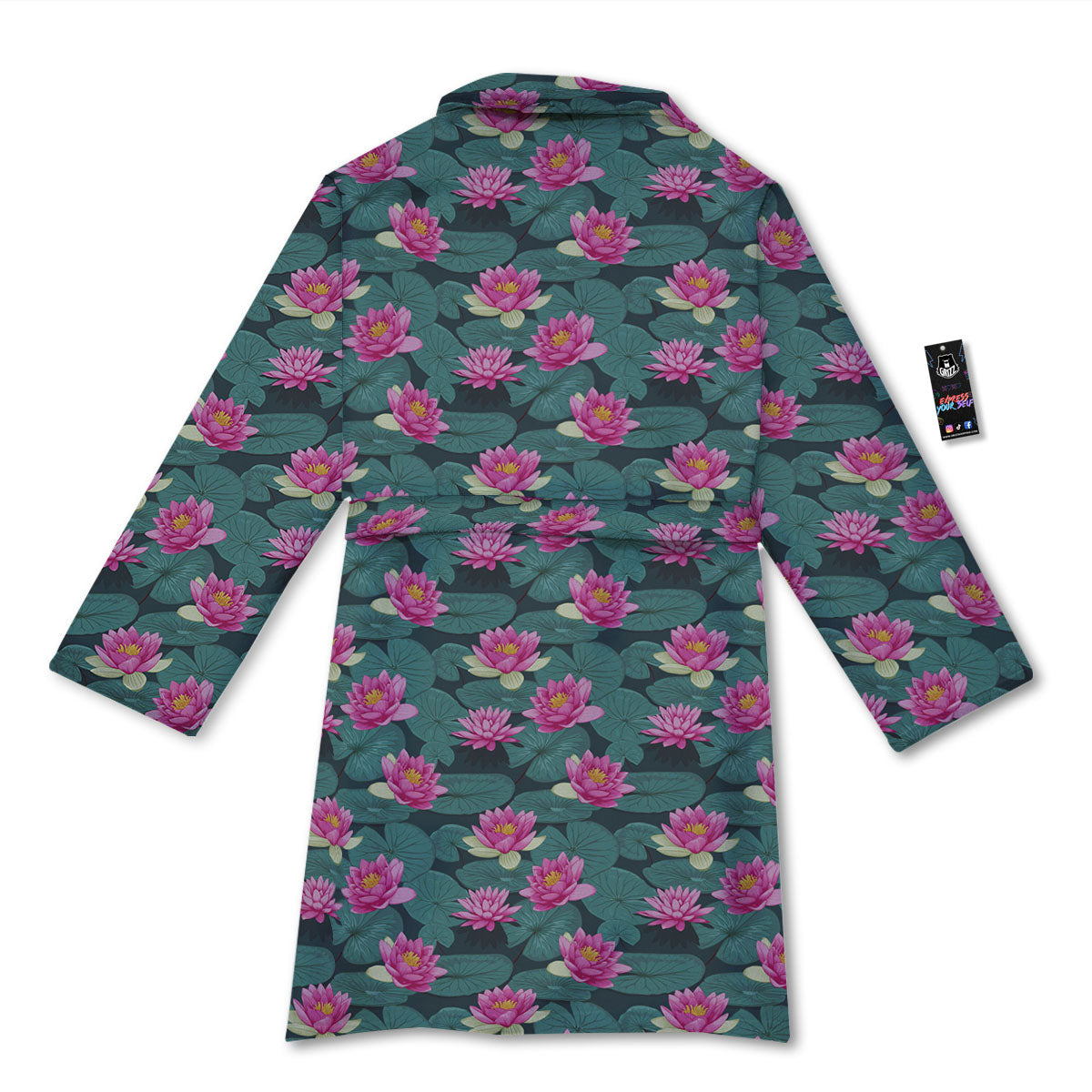 Lotus Hot Pink Print Pattern Bathrobe-grizzshop