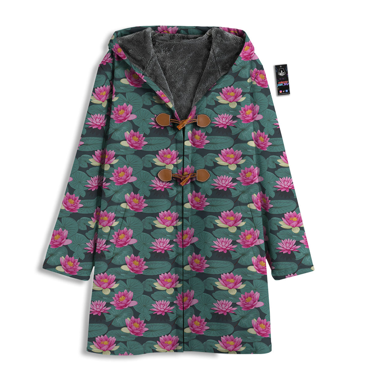 Lotus Hot Pink Print Pattern Men's Windbreaker Jacket-grizzshop