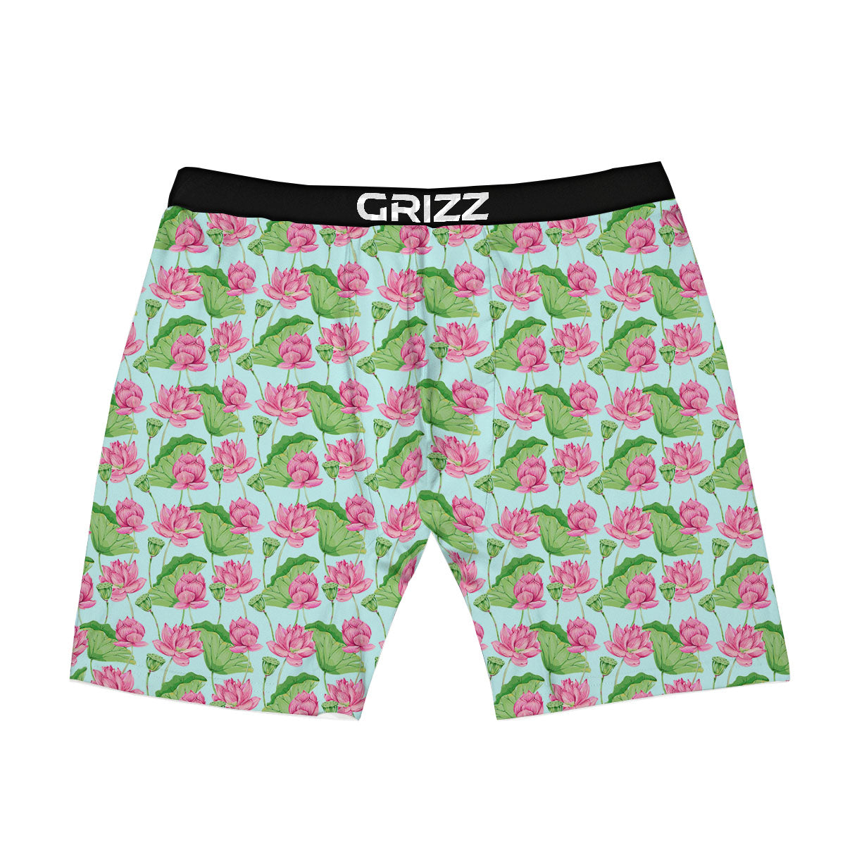 Lotus Leaf And Flower On The Water Print Pattern Boxer Briefs-grizzshop