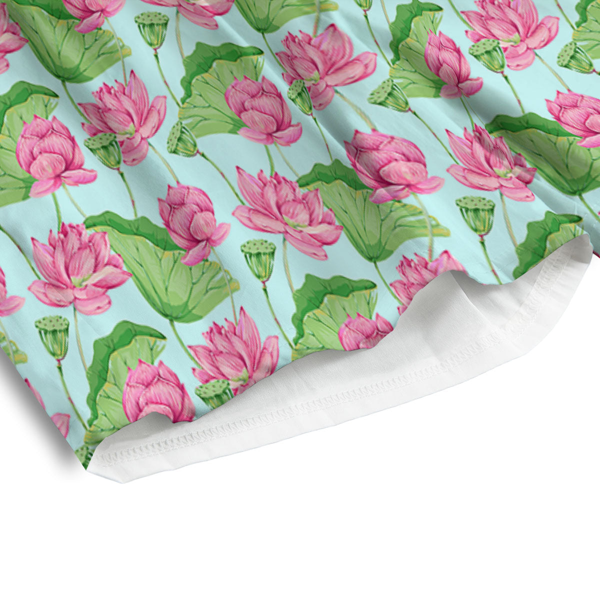 Lotus Leaf And Flower On The Water Print Pattern Men's Athletic Shorts-grizzshop