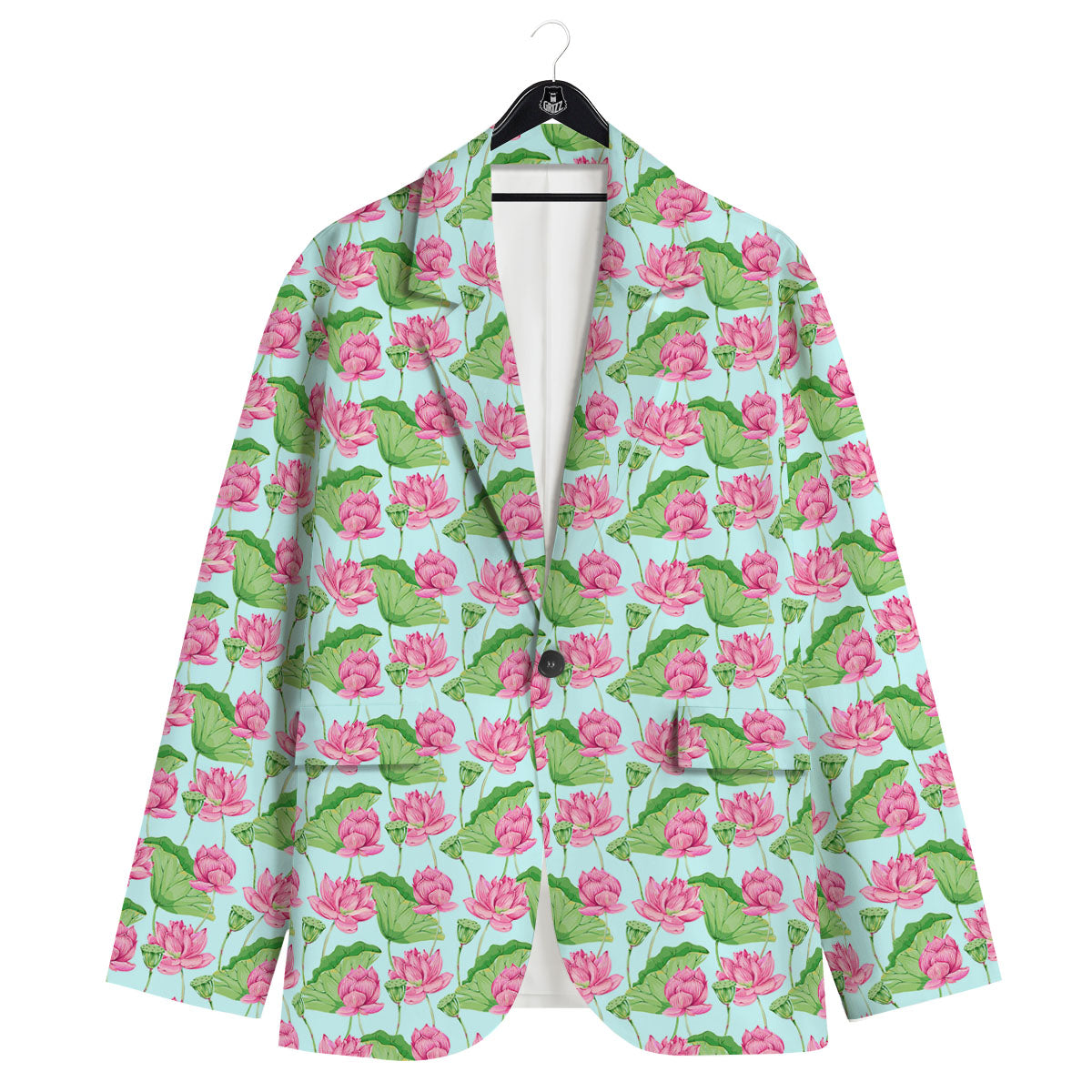 Lotus Leaf And Flower On The Water Print Pattern Men's Sport Coat-grizzshop