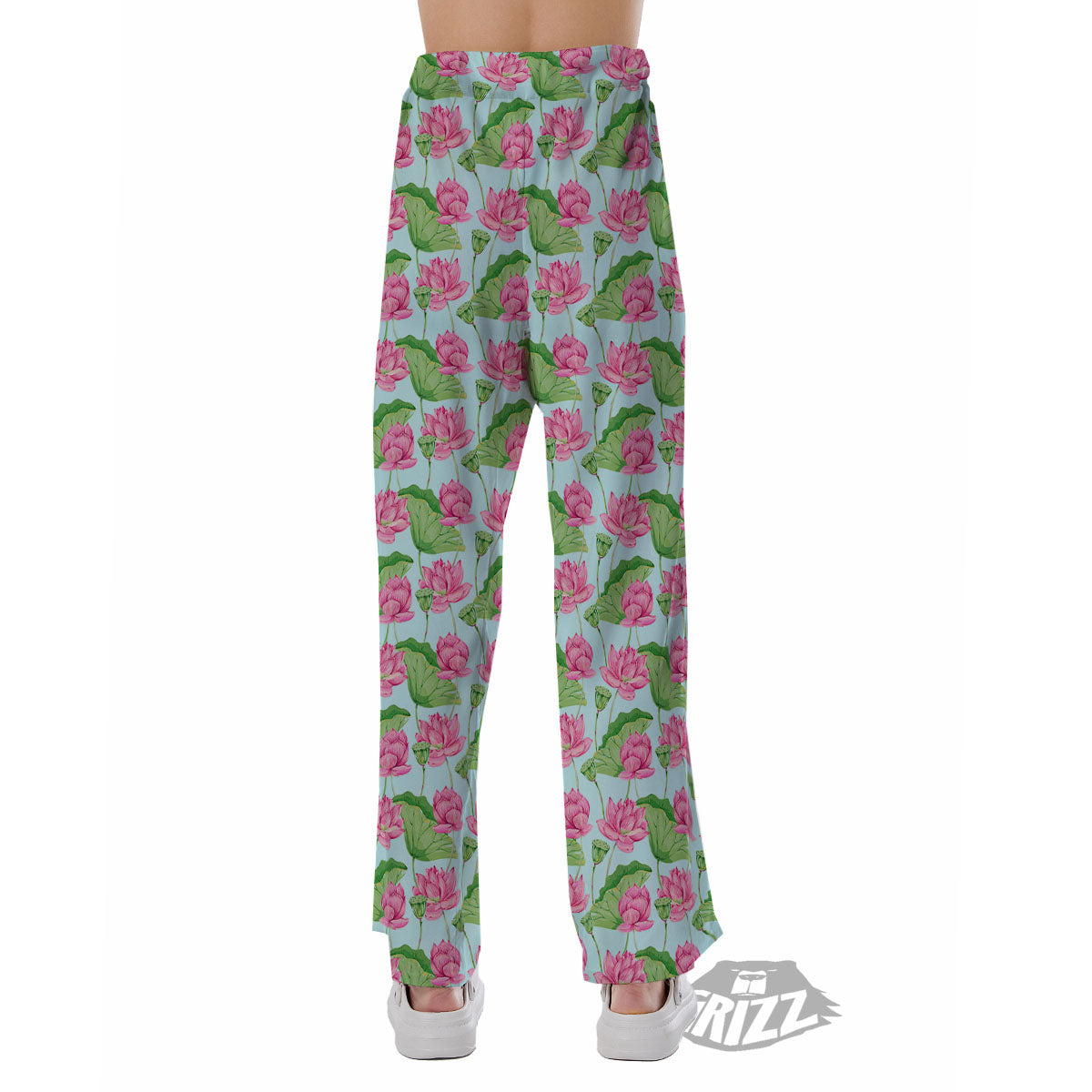 Lotus Leaf And Flower On The Water Print Pattern Pajama Pants-grizzshop