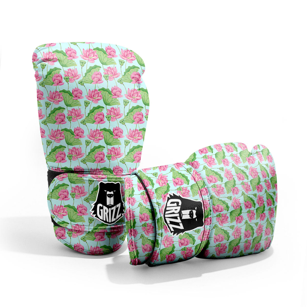 Lotus Leaf And Flower On The Water Print Pattern Sparring Gloves-grizzshop