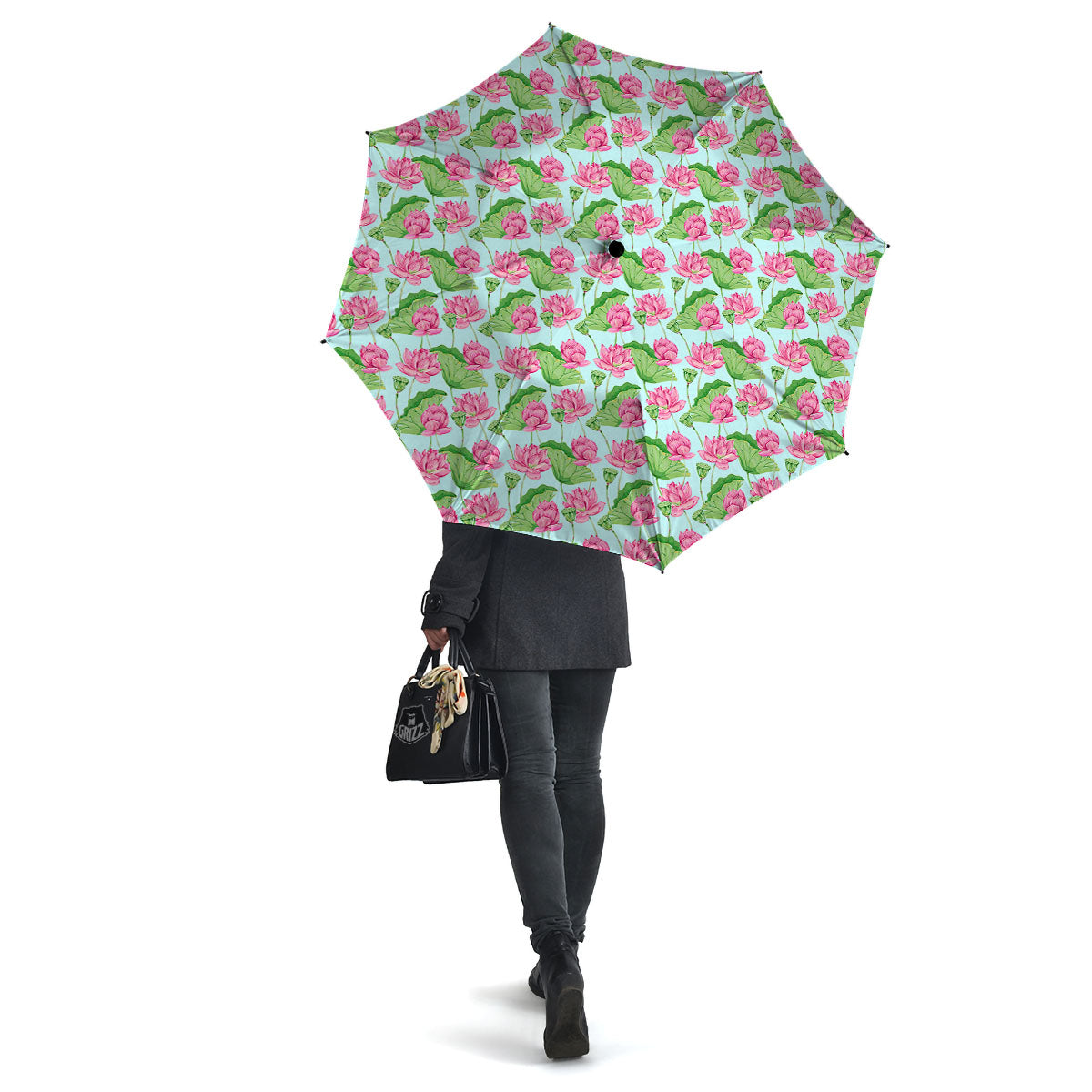 Lotus Leaf And Flower On The Water Print Pattern Umbrella-grizzshop