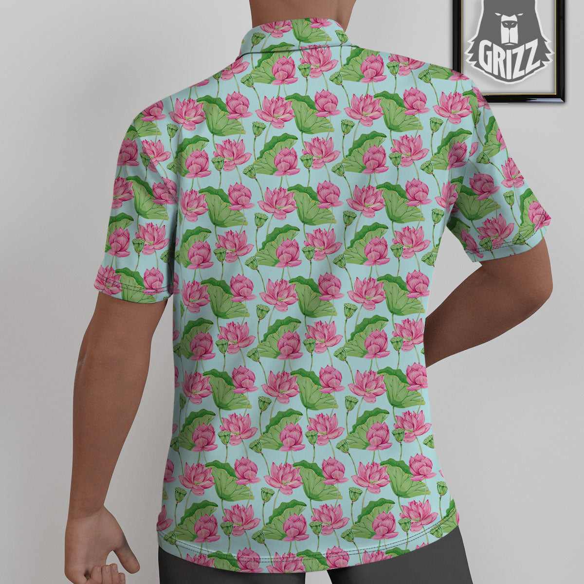 Lotus Leaf And Flower On The Water Print Pattern Untucked Shirts-grizzshop