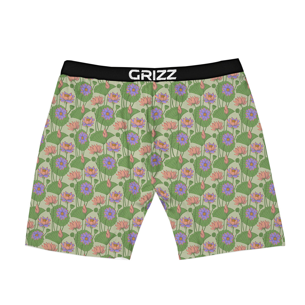 Lotus Leaf And Flower Print Pattern Boxer Briefs-grizzshop