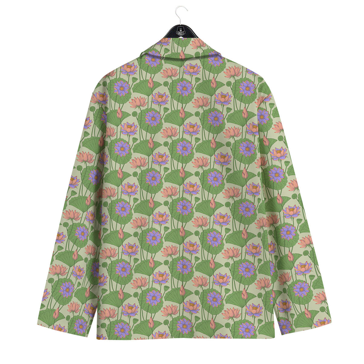 Lotus Leaf And Flower Print Pattern Men's Sport Coat-grizzshop