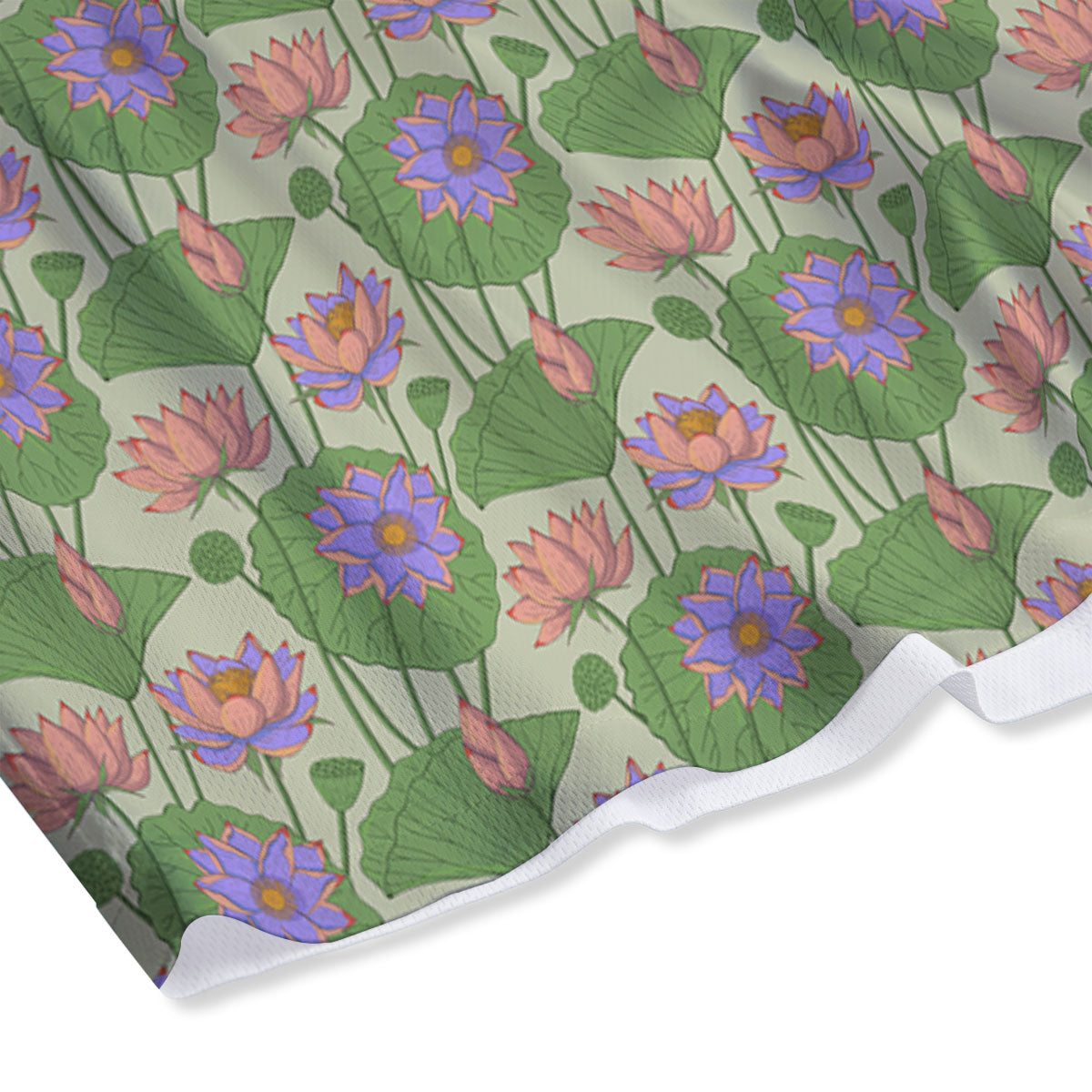 Lotus Leaf And Flower Print Pattern Mesh Shorts-grizzshop