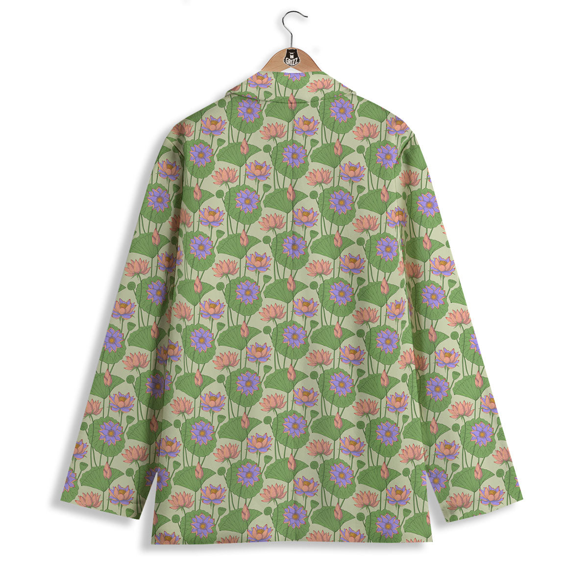 Lotus Leaf And Flower Print Pattern Women's Blazer-grizzshop