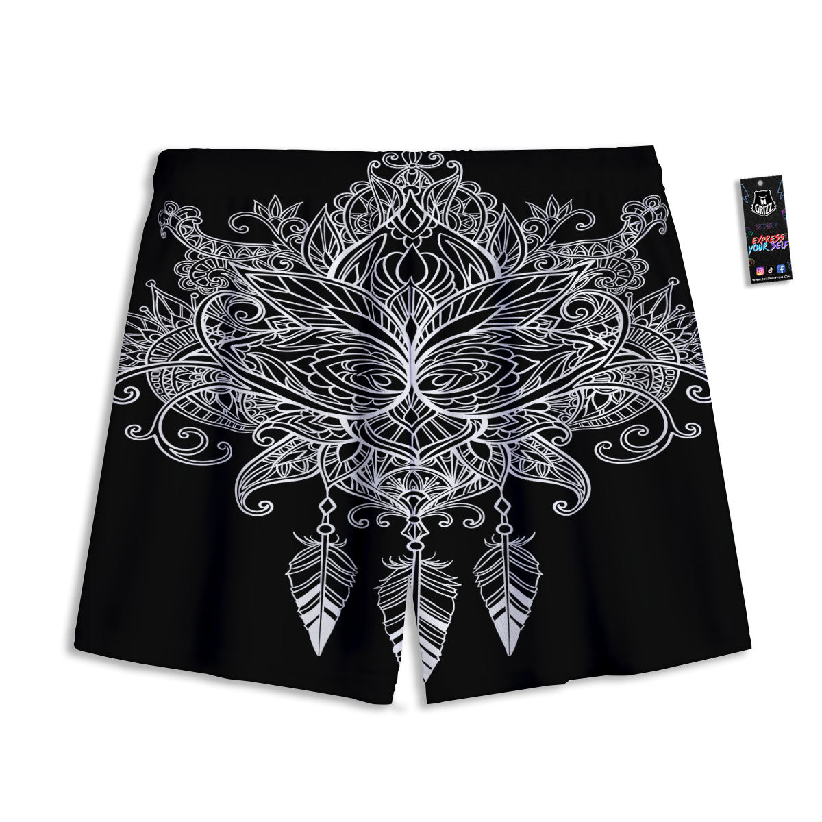 Milky Way Galaxy Space Dark Purple Print Mesh Shorts
