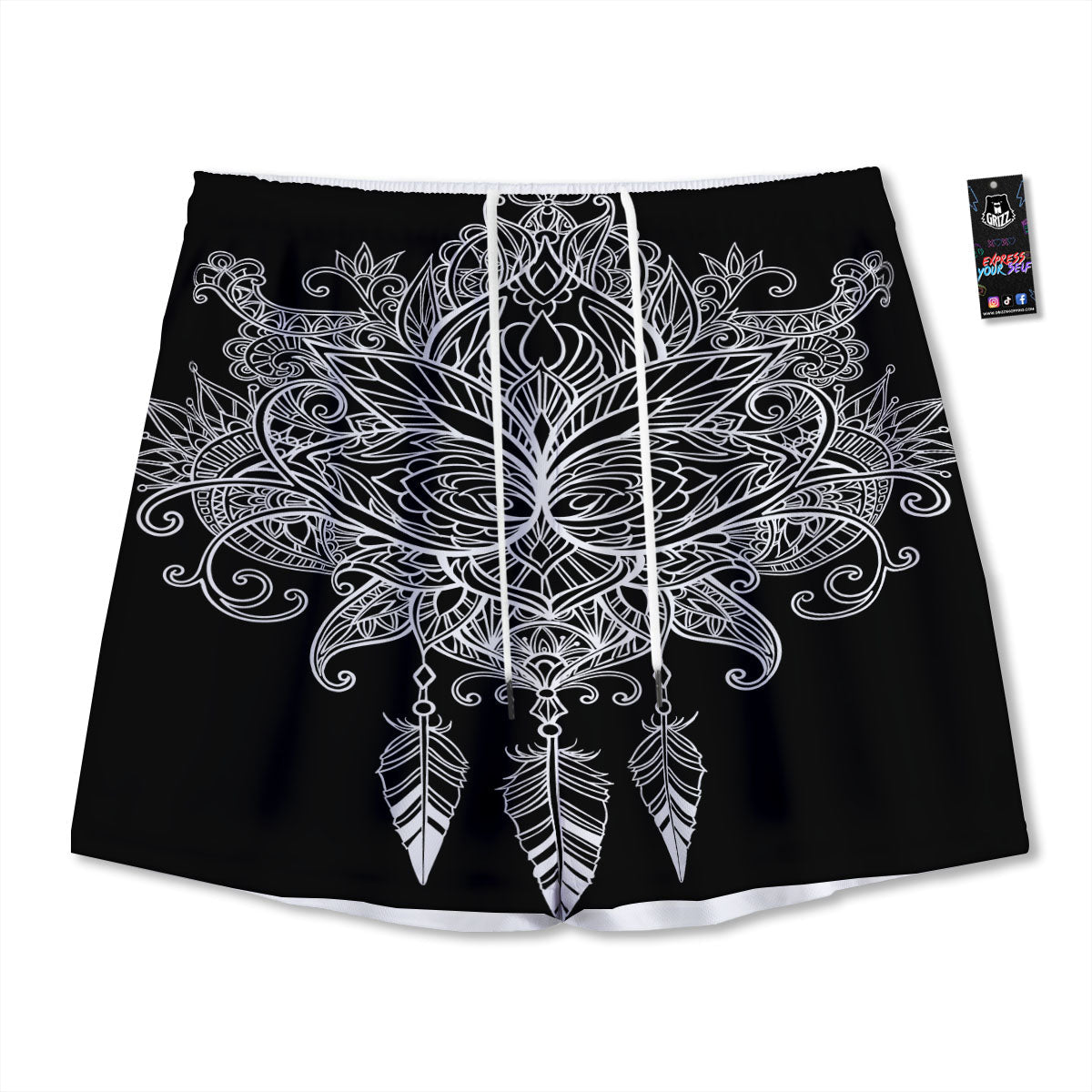 Milky Way Galaxy Space Dark Purple Print Mesh Shorts