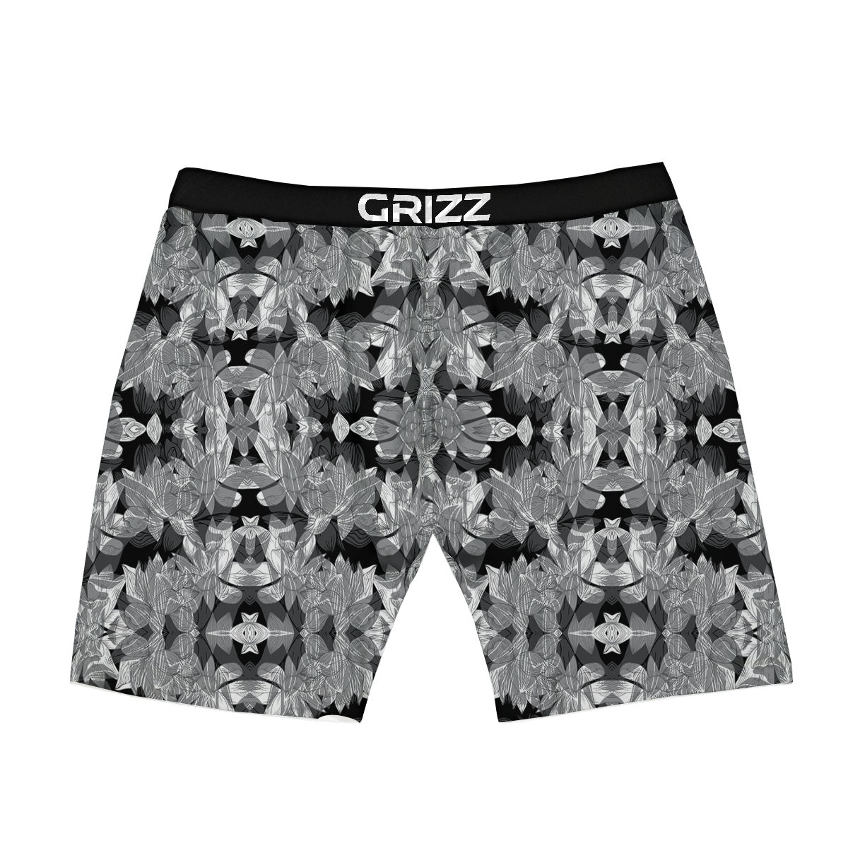 Lotus Monochrome Print Pattern Boxer Briefs-grizzshop