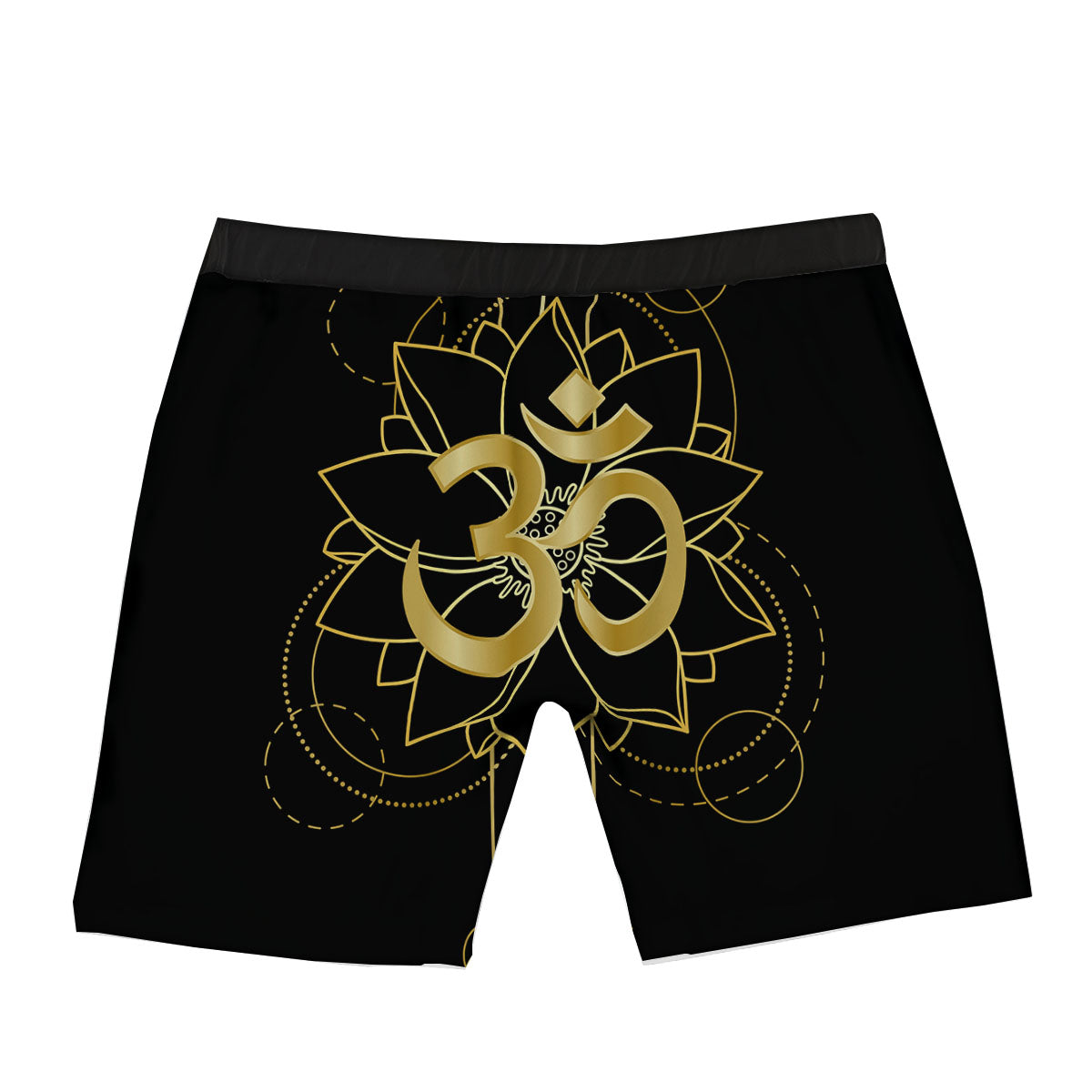 Lotus Om Gold Print Boxer Briefs-grizzshop