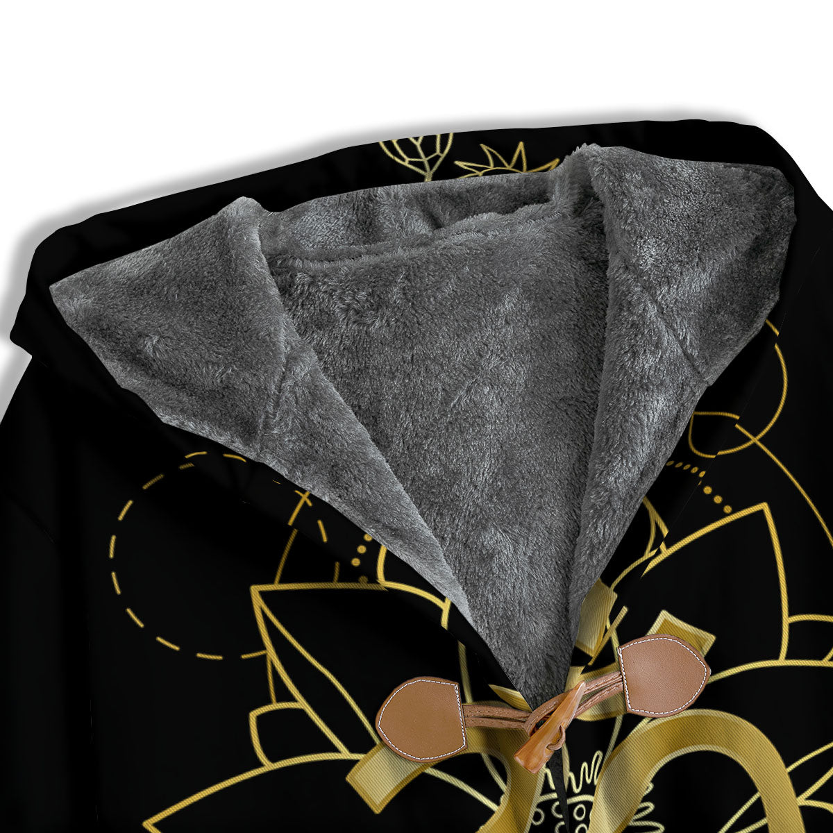 Lotus Om Gold Print Men's Windbreaker Jacket-grizzshop