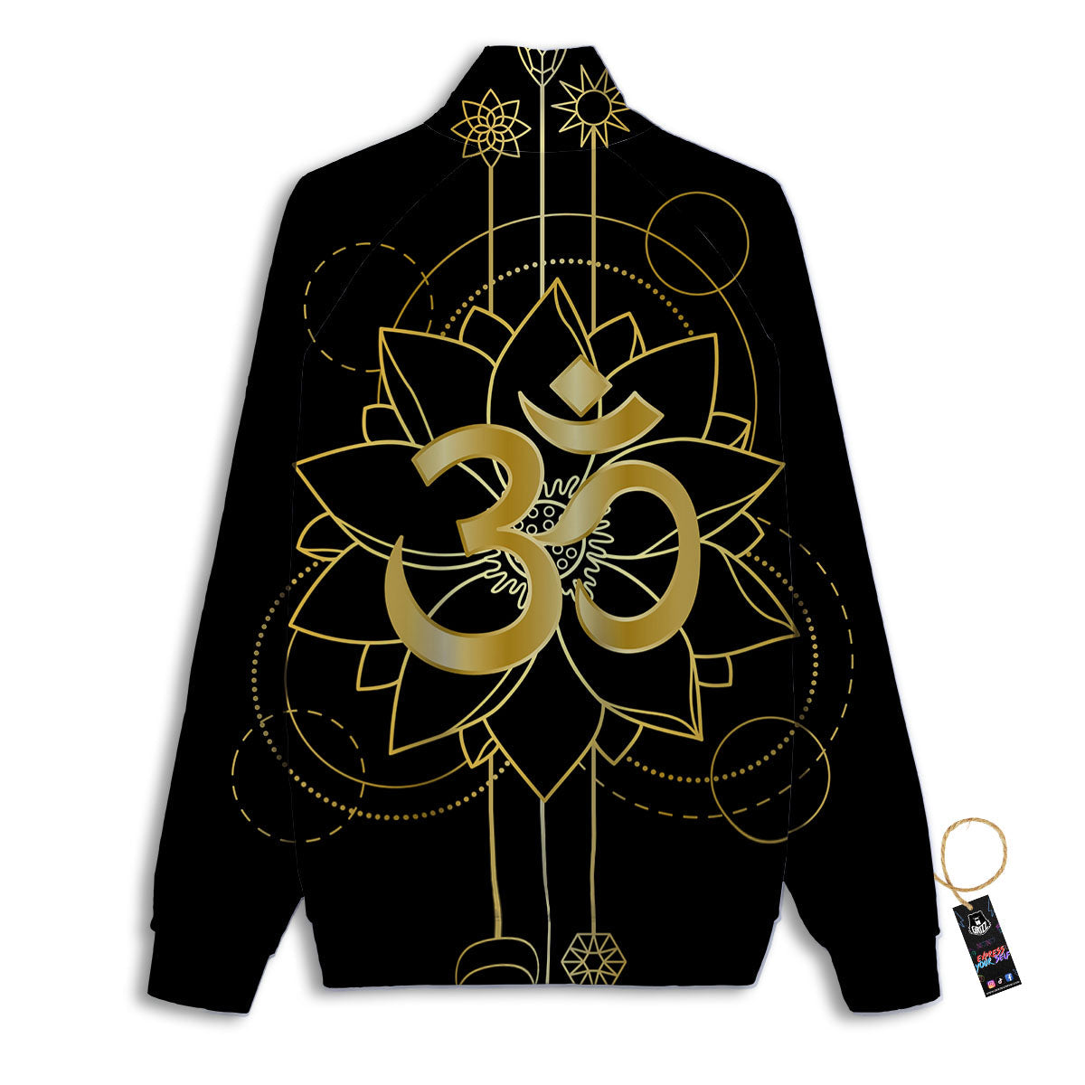 Lotus Om Gold Print Track Jacket-grizzshop