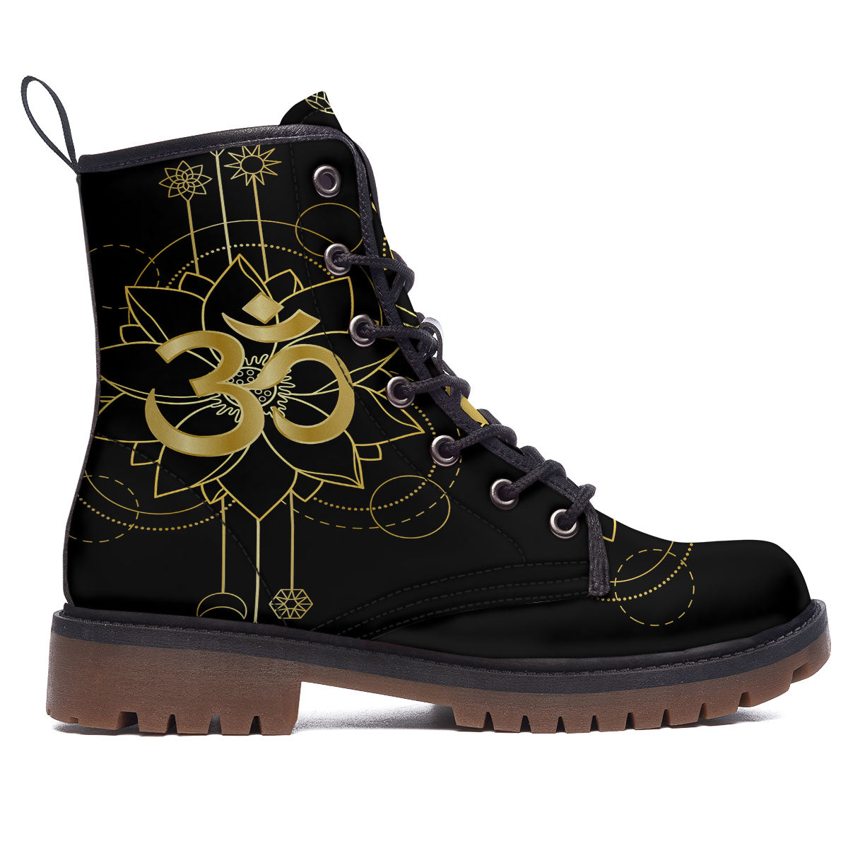 Lotus Om Gold Print Work Boots-grizzshop