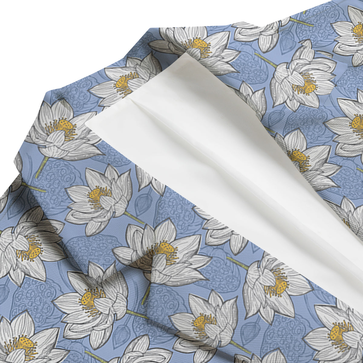 Lotus Pattern Print Men's Blazer-grizzshop