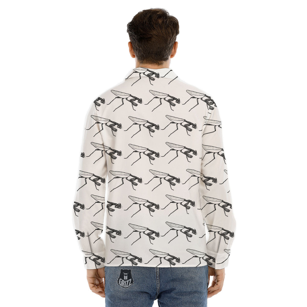 Lotus Red Dragon Print Pattern Men's Dress Shirts-grizzshop