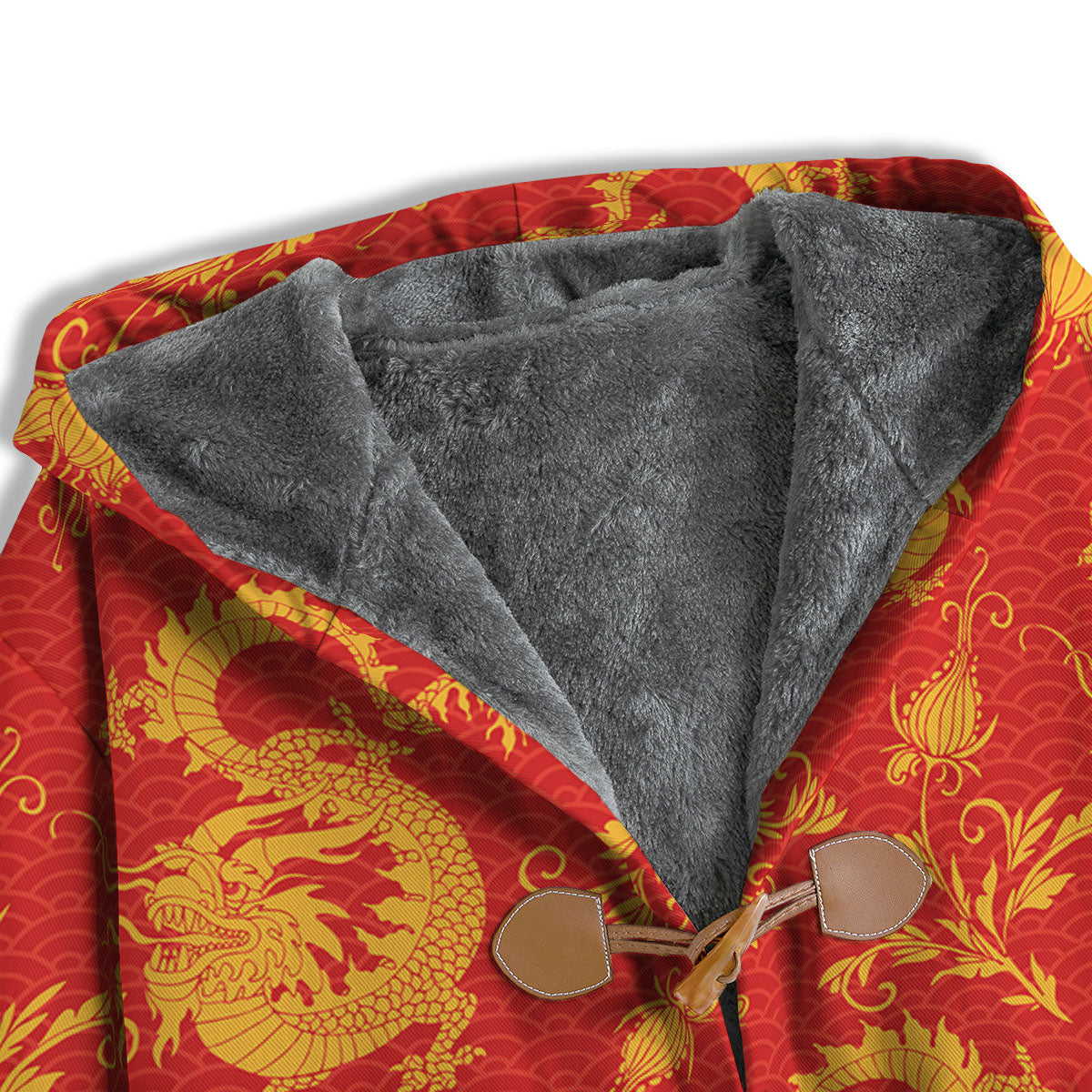 Lotus Red Dragon Print Pattern Men's Windbreaker Jacket-grizzshop