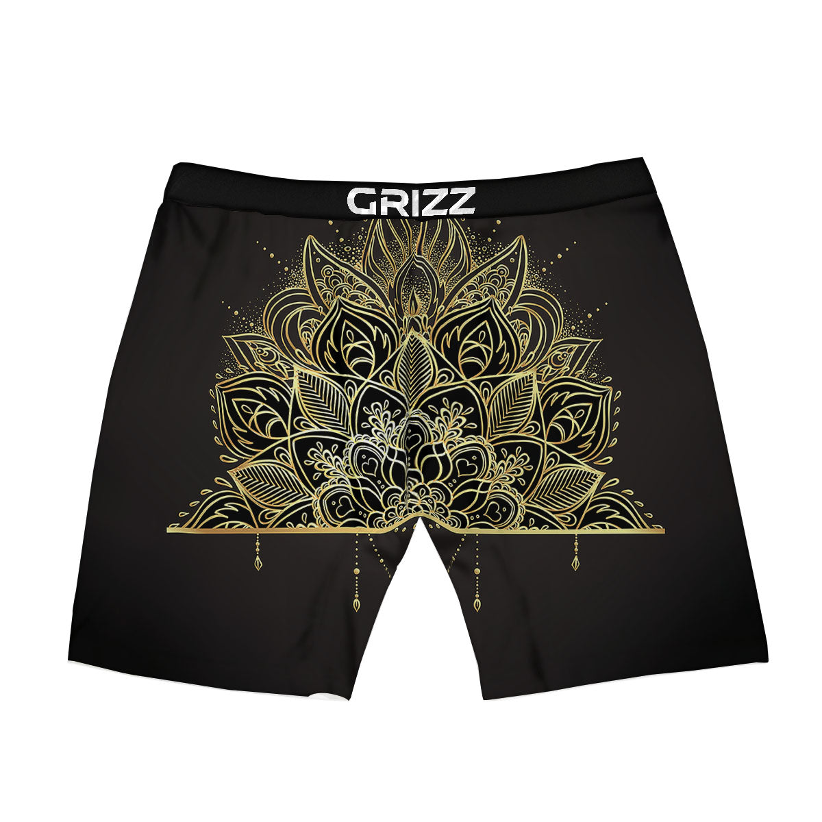 Lotus Spiritual Golden Print Boxer Briefs-grizzshop