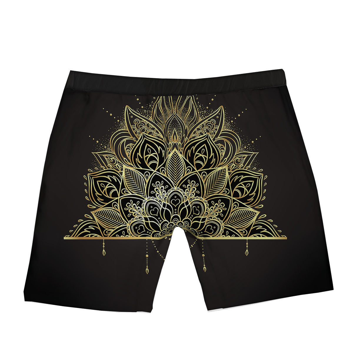 Lotus Spiritual Golden Print Boxer Briefs-grizzshop