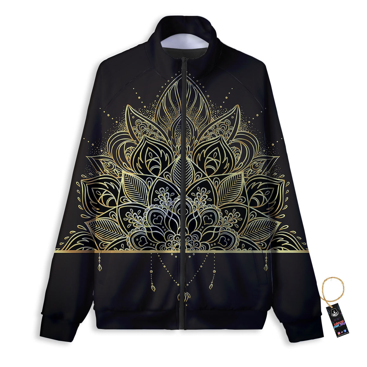 Lotus Spiritual Golden Print Track Jacket-grizzshop