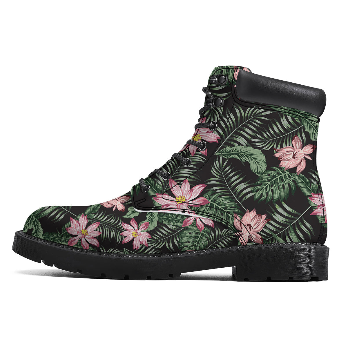 Lotus Tropical Print Pattern Boots-grizzshop