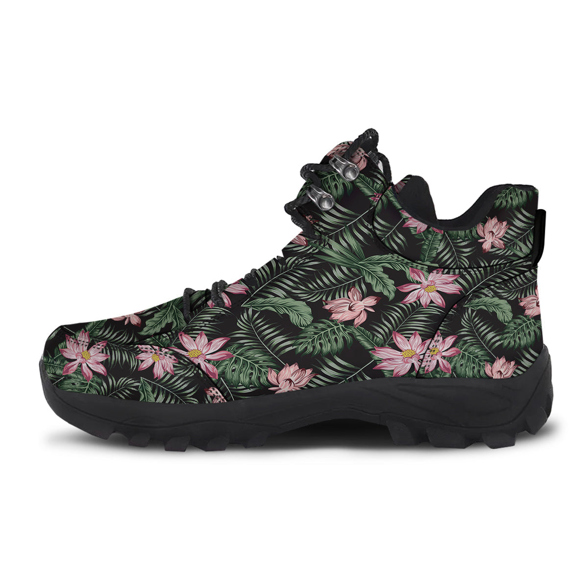 Lotus Tropical Print Pattern Hiking Shoes-grizzshop