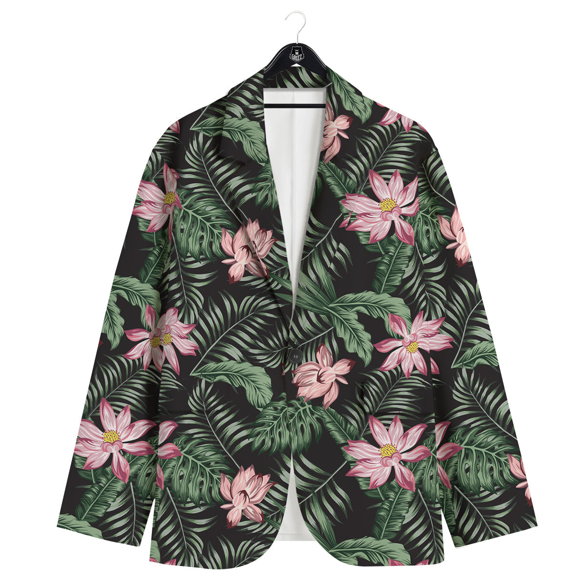 Lotus Tropical Print Pattern Men's Sport Coat-grizzshop