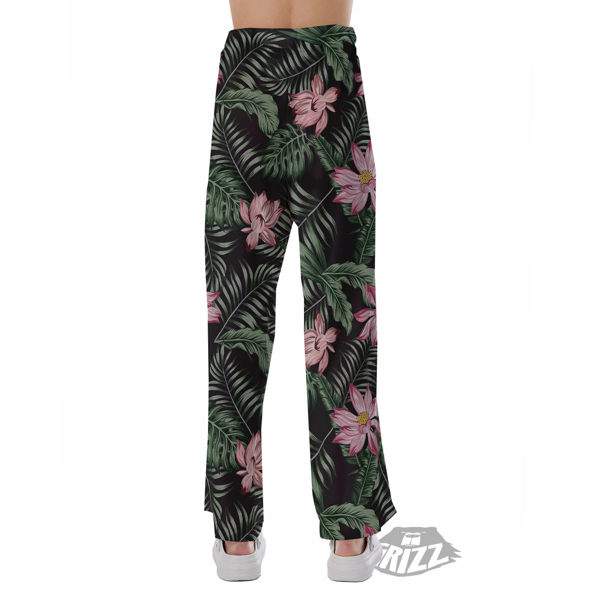 Lotus Tropical Print Pattern Pajama Pants-grizzshop