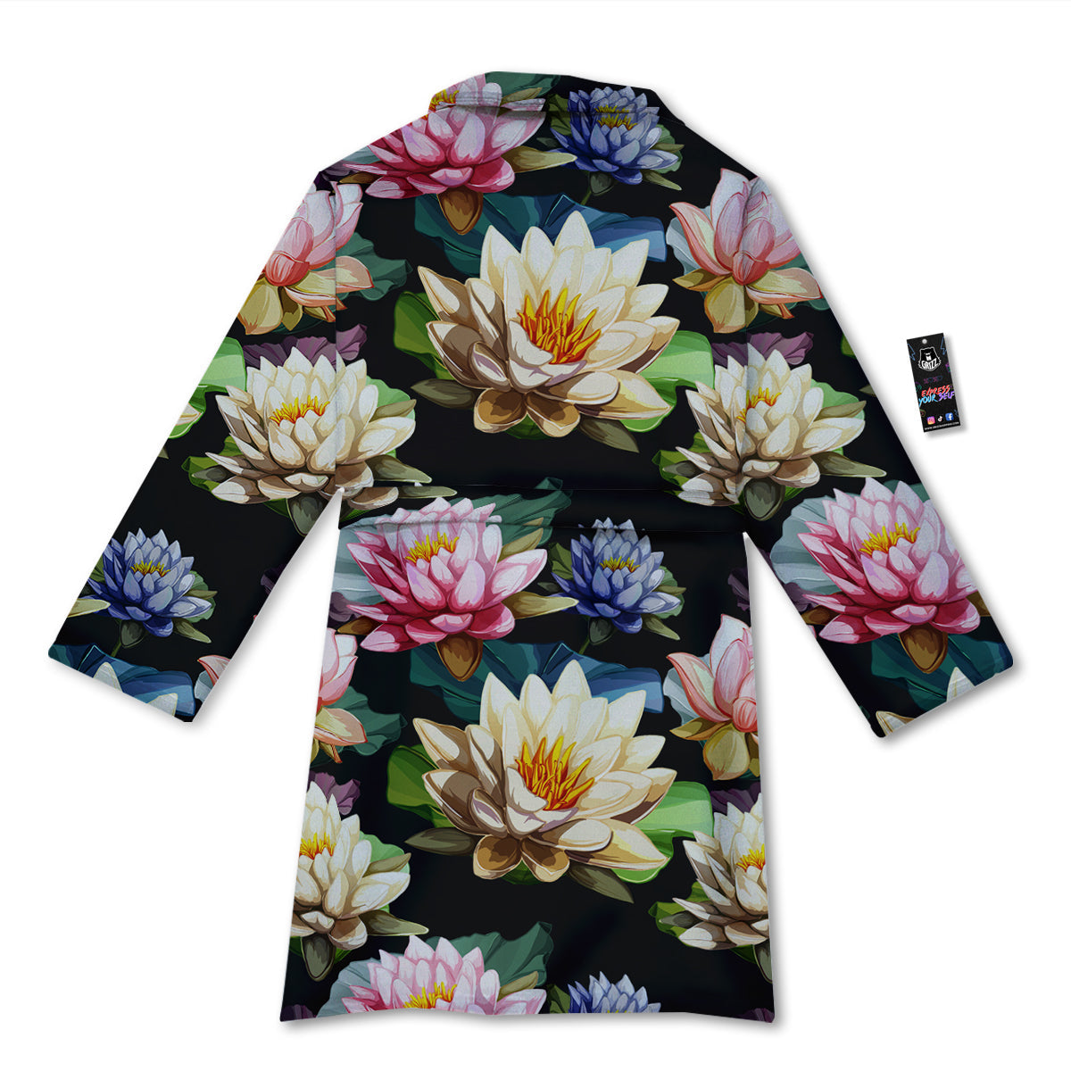 Lotus Vintage Print Pattern Bathrobe-grizzshop