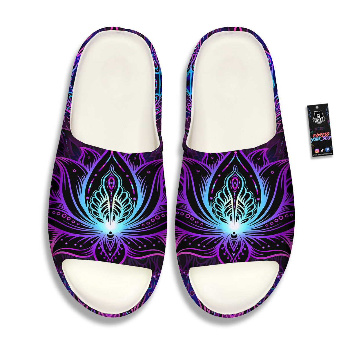Lotus Boho Spiritual Print Sandals-grizzshop