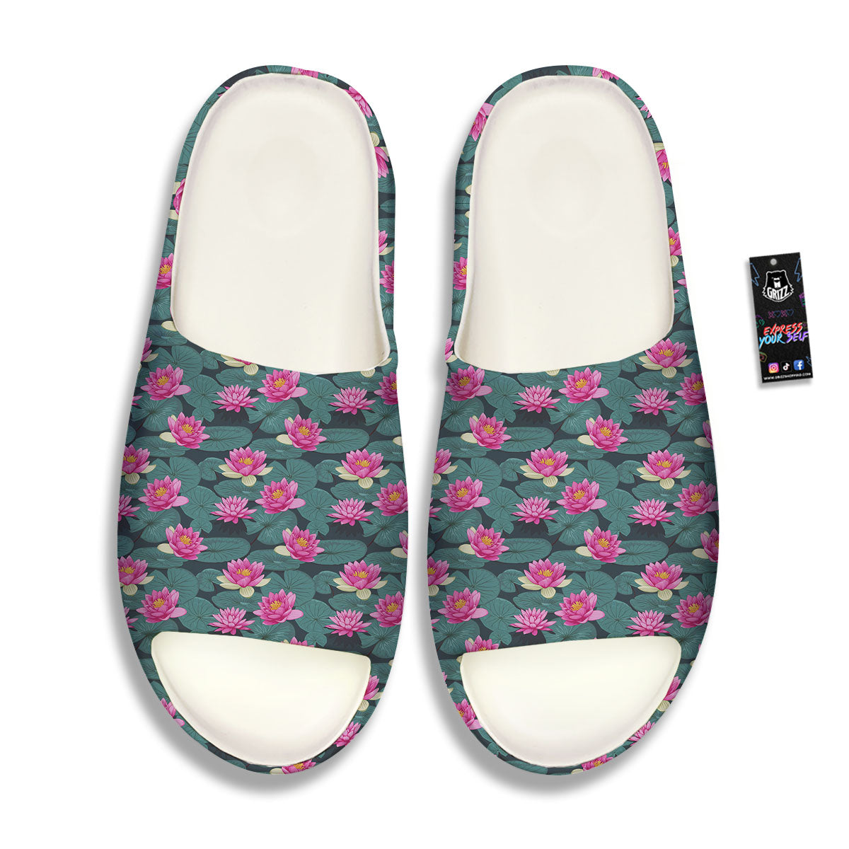 Lotus Hot Pink Print Pattern Sandals-grizzshop