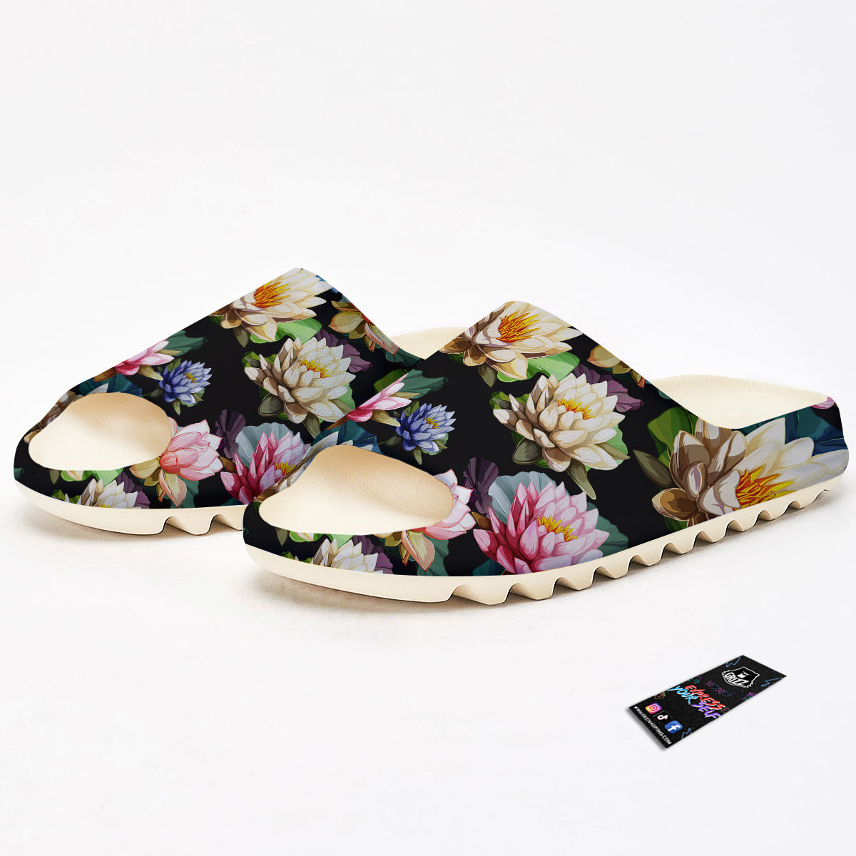 Lotus Vintage Print Pattern Sandals-grizzshop