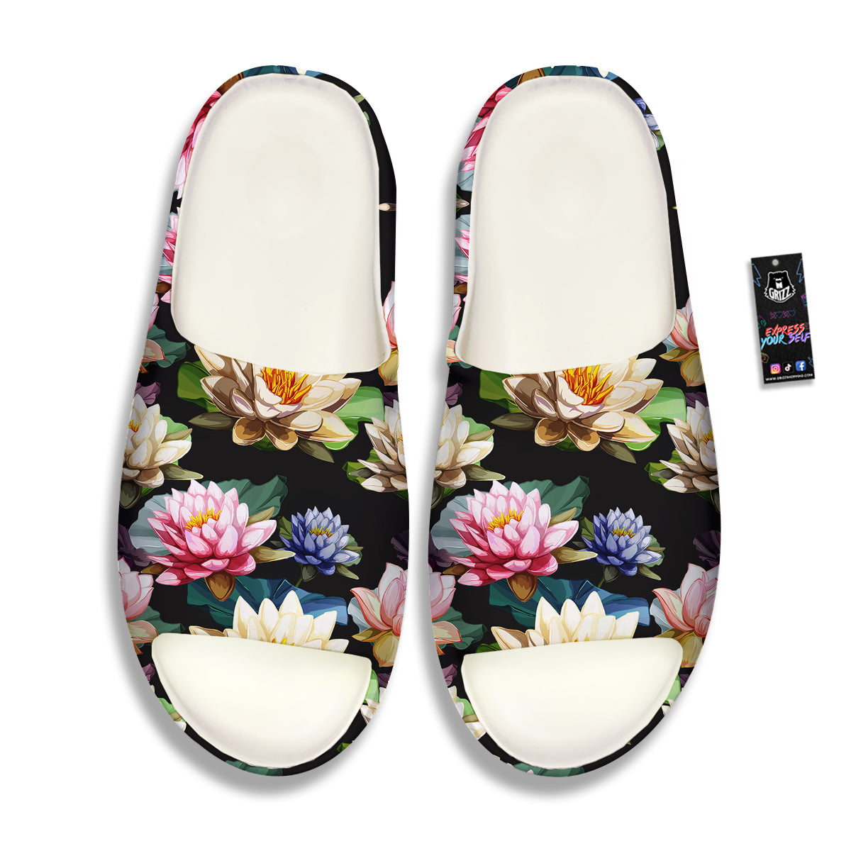 Lotus Vintage Print Pattern Sandals-grizzshop