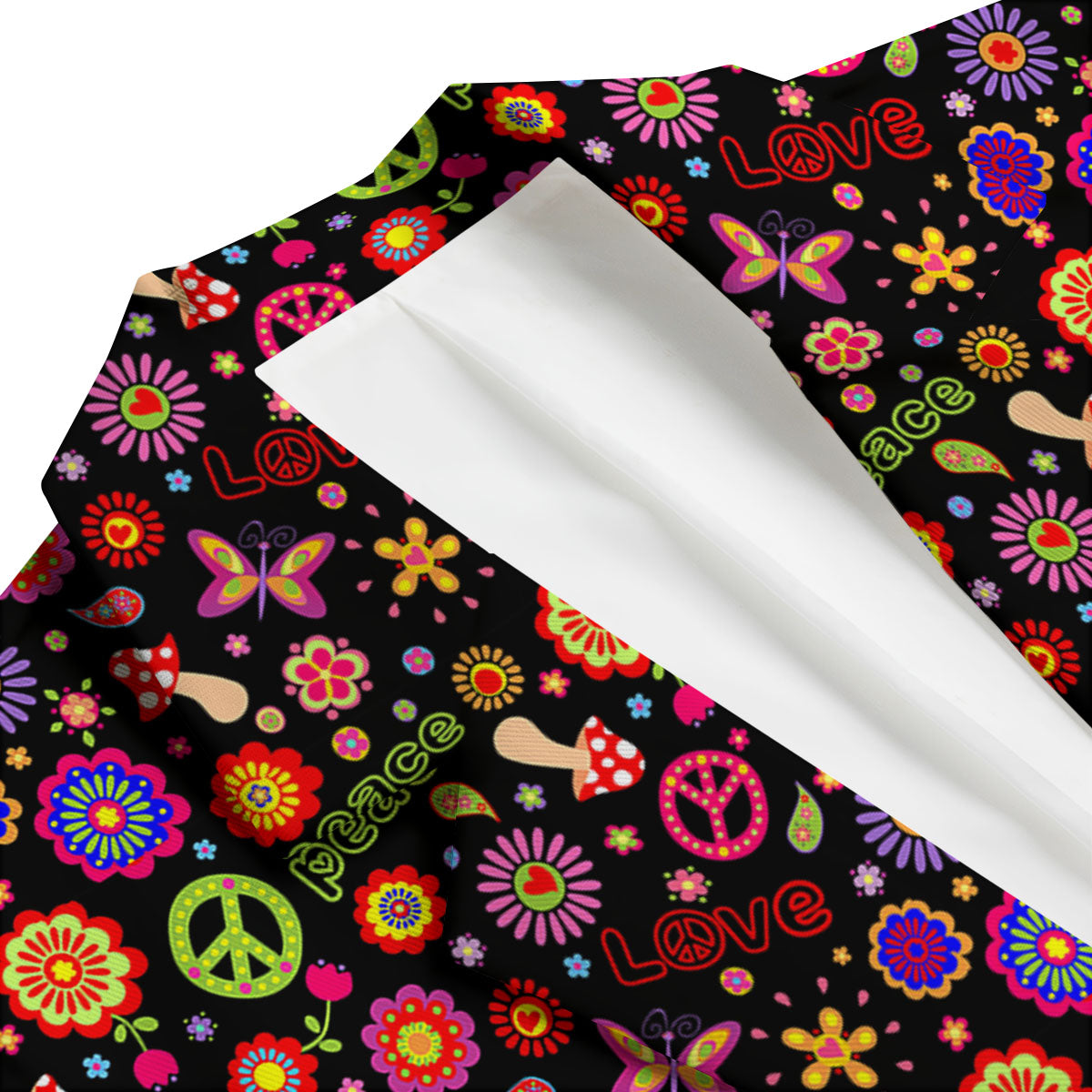 Love And Hippie Peace Sign Print Pattern Men's Blazer-grizzshop