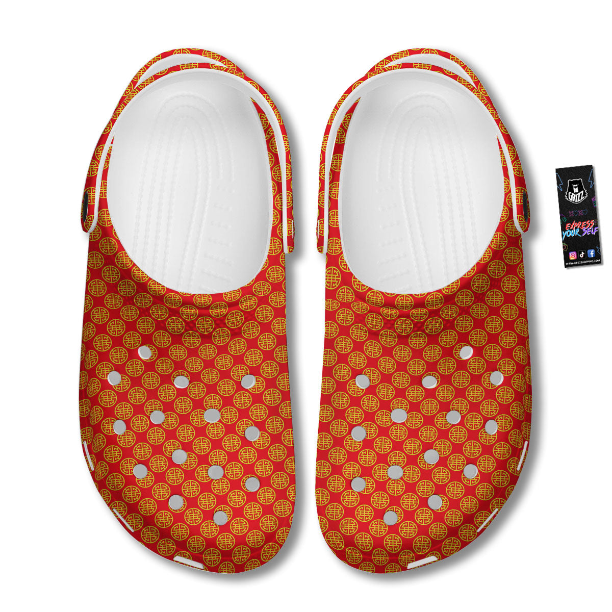 Lu Symbol Chinese Print Pattern Clog-grizzshop