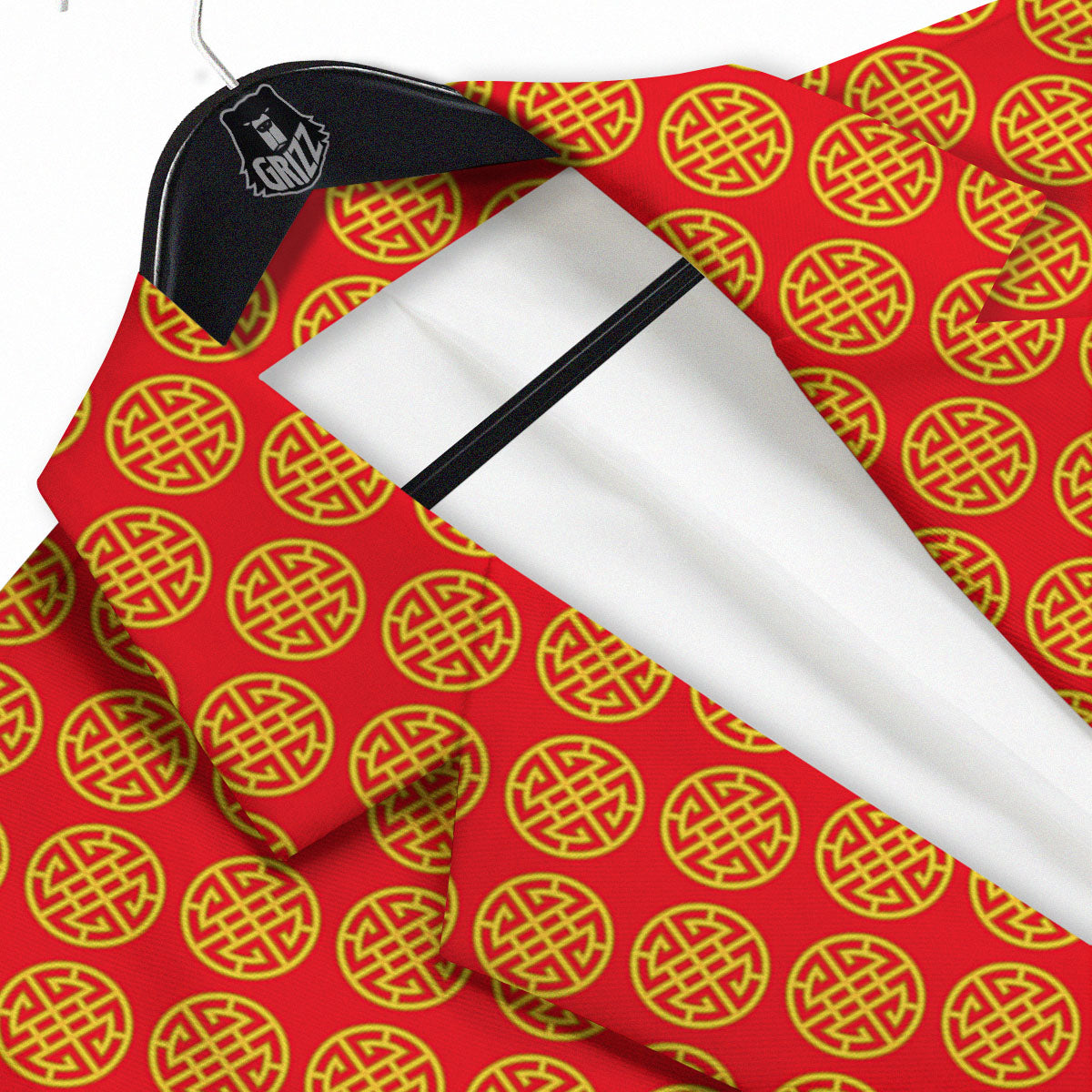 Lu Symbol Chinese Print Pattern Men's Sport Coat-grizzshop