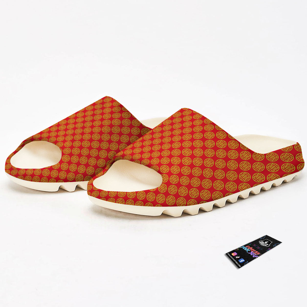 Lu Symbol Chinese Print Pattern Sandals-grizzshop