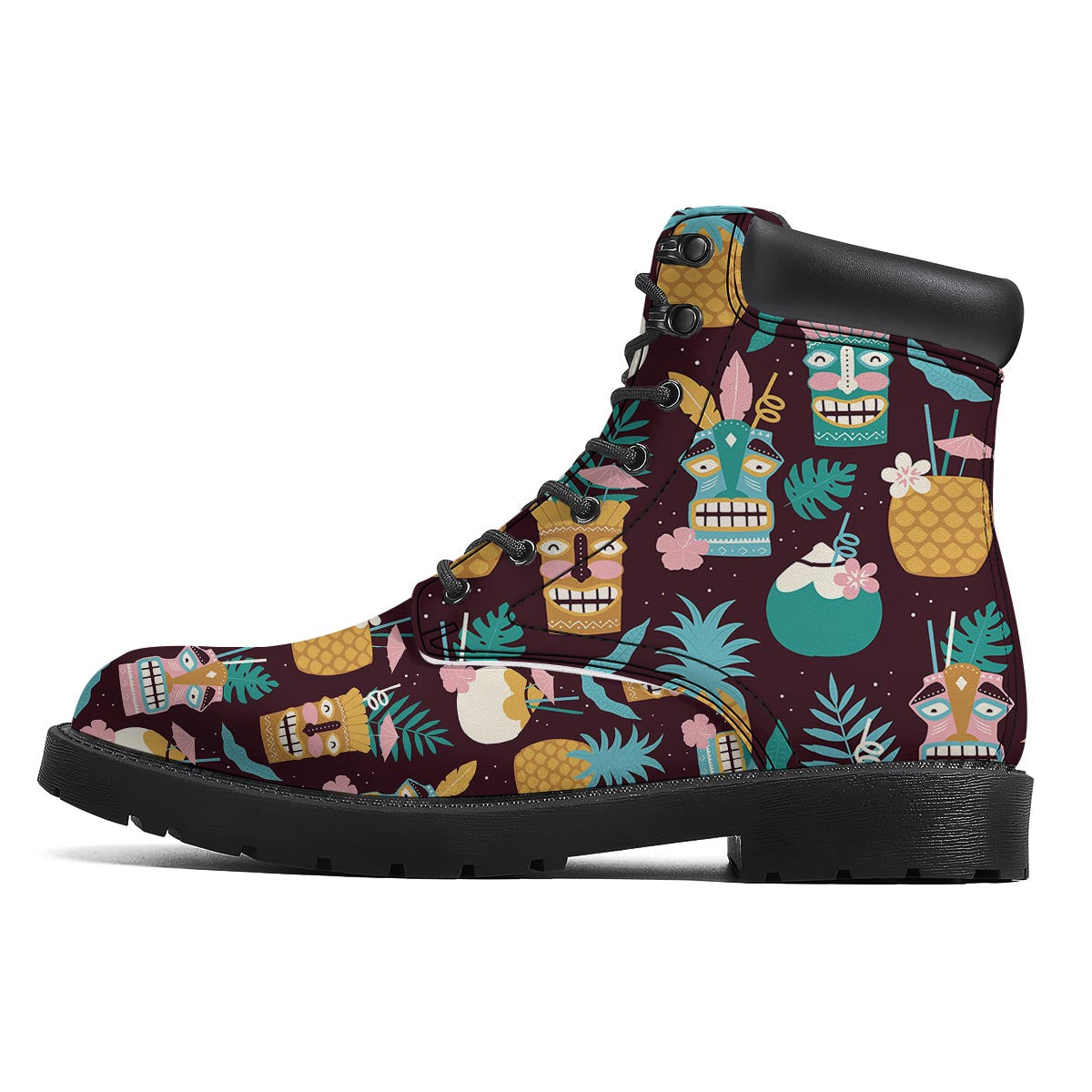 Luau Tiki Print Pattern Boots-grizzshop