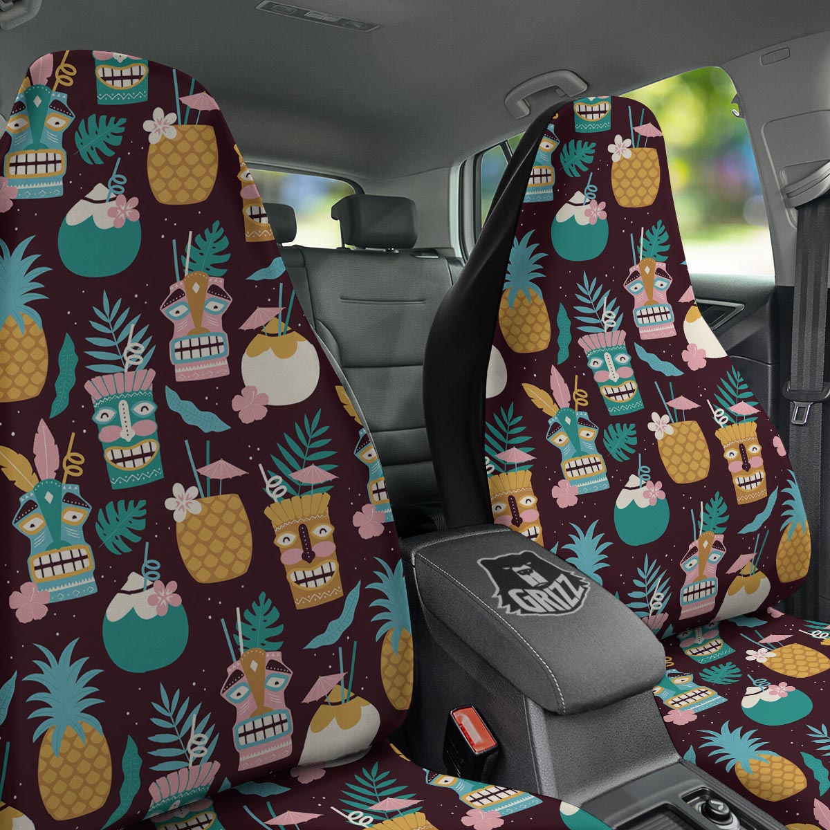 Luau Tiki Print Pattern Car Seat Covers-grizzshop