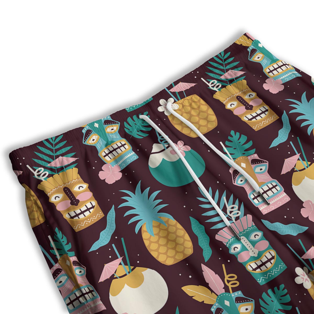 Luau Tiki Print Pattern Men's Athletic Shorts