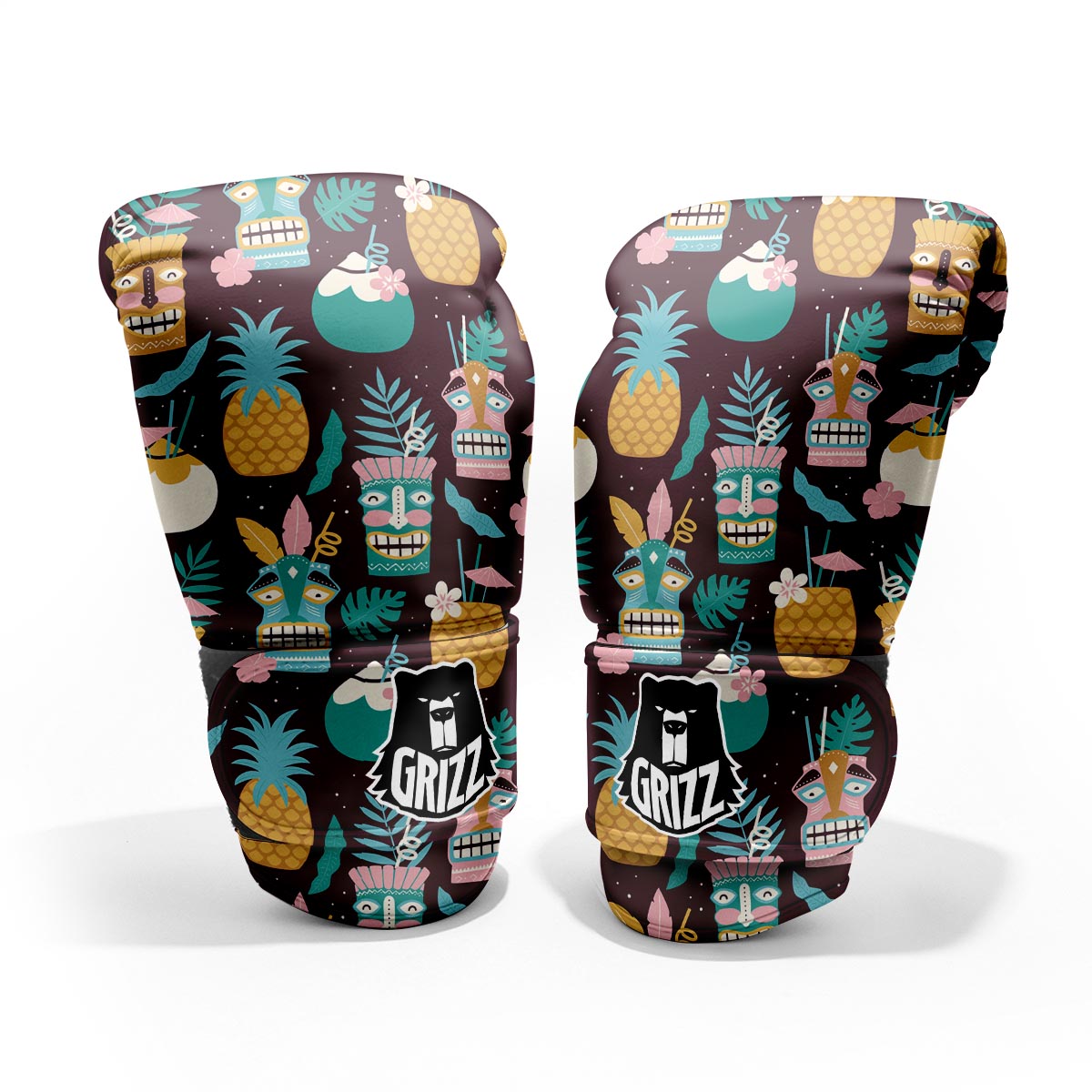 Luau Tiki Print Pattern Pro Boxing Glove