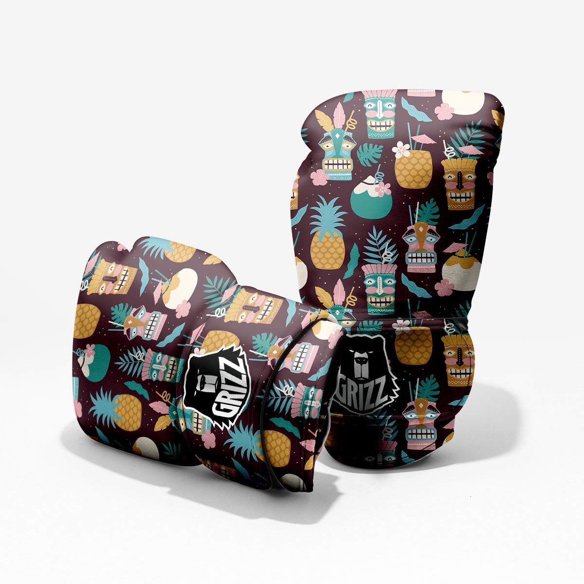 Luau Tiki Print Pattern Pro Boxing Glove