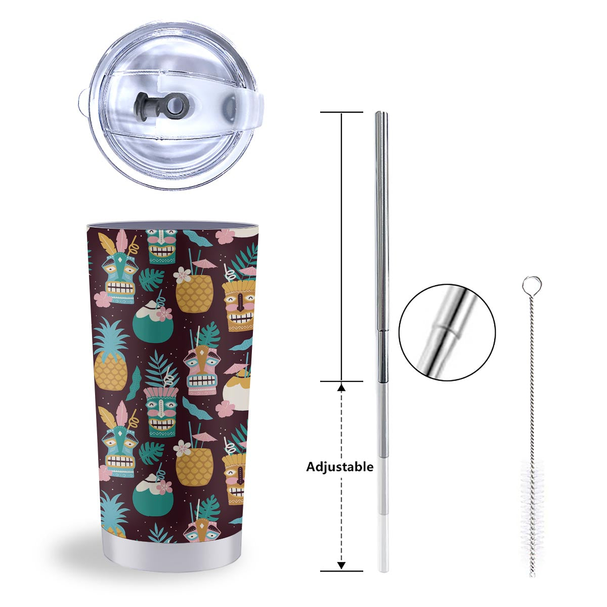 Luau Tiki Print Pattern Tumbler-grizzshop