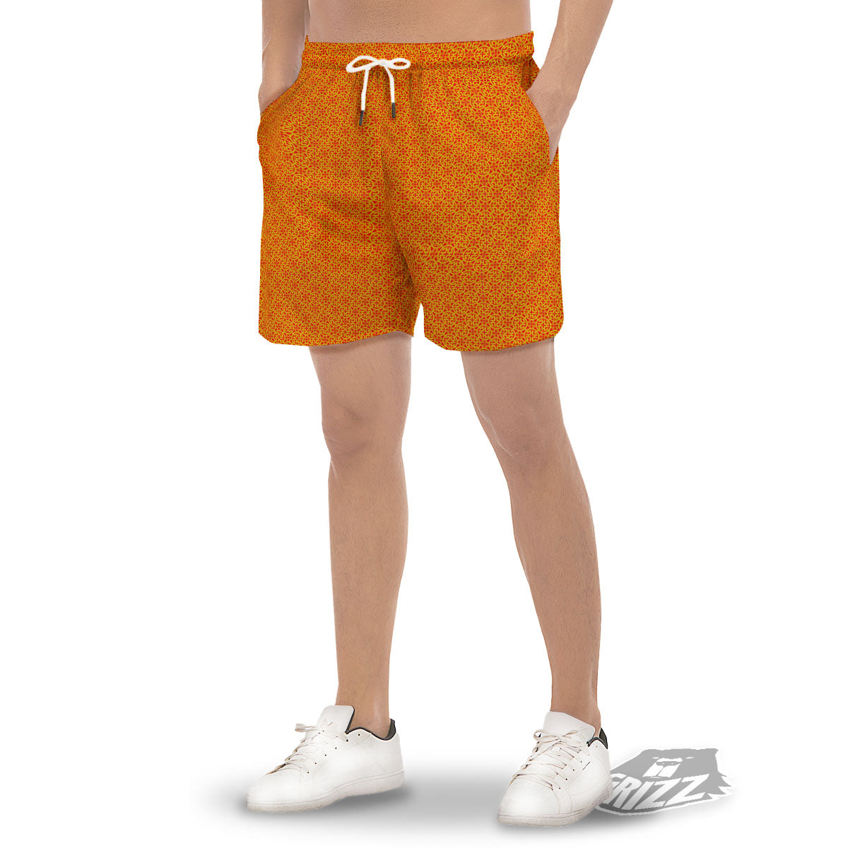 Luck Symbol Chinese Print Pattern Men's Gym Shorts-grizzshop
