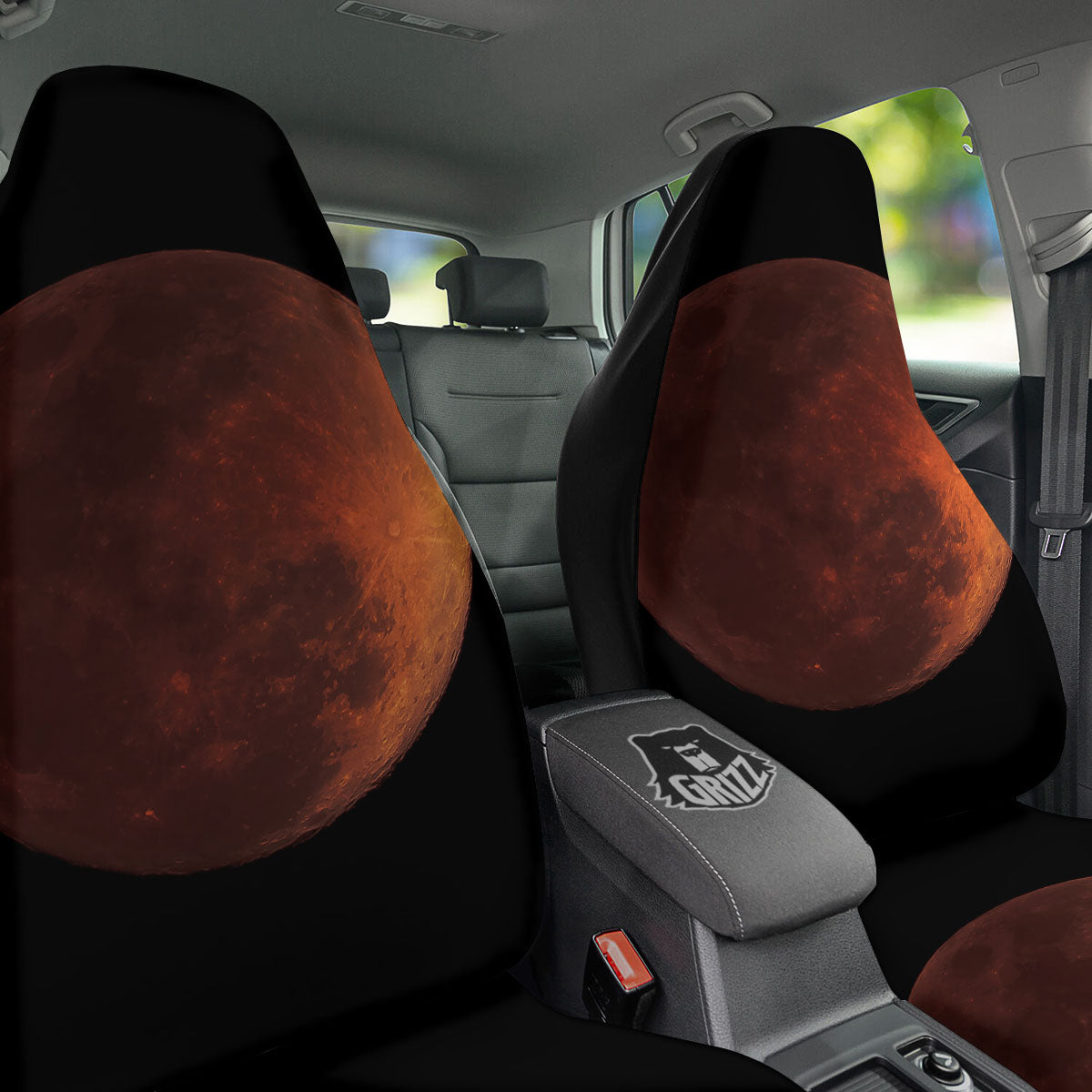 Lunar Cycle Eclipse Print Car Seat Covers-grizzshop