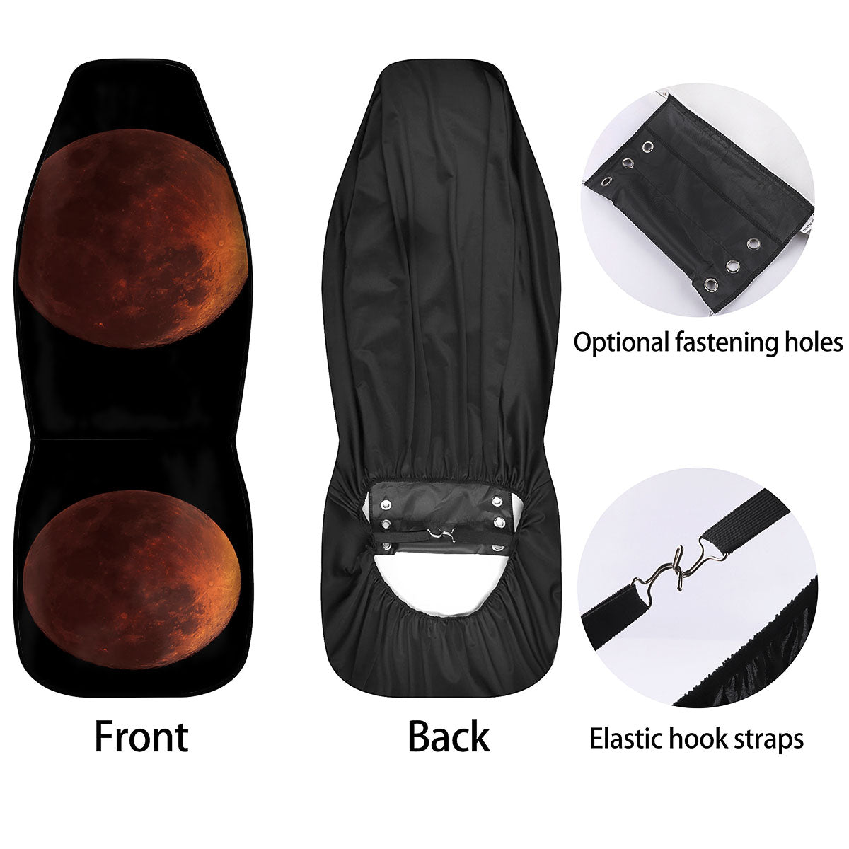 Lunar Cycle Eclipse Print Car Seat Covers-grizzshop
