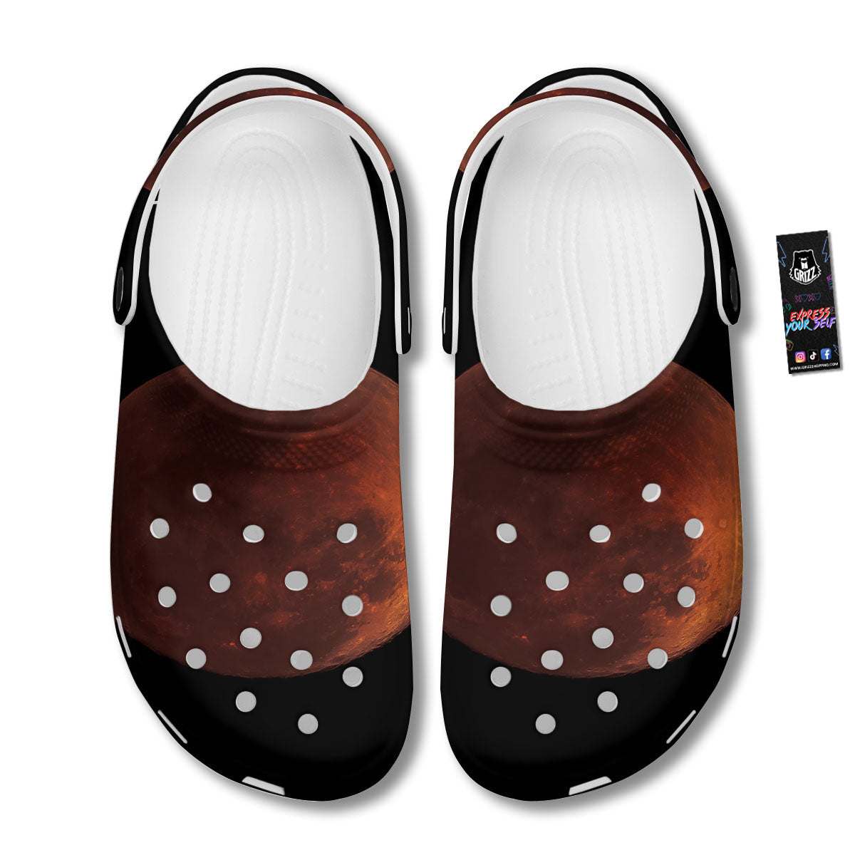 Lunar Cycle Eclipse Print Clog-grizzshop