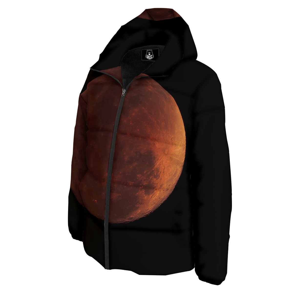 Lunar Cycle Eclipse Print Down Jacket-grizzshop